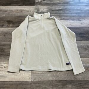 Patagonia Light Gray Womens L 1/4 Zip Mock Neck Fleece‎ Pullover Jacket Gorpcore